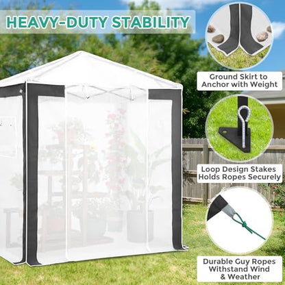 EAGLE PEAK 6x4 Walk in Pop Up Greenhouse, Gray/White - color: Gray/White, size: 6x4