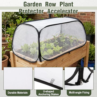 4 Pack 4 Pack 45 x 22 x 18 in Garden Covers for Raised Beds with Stakes