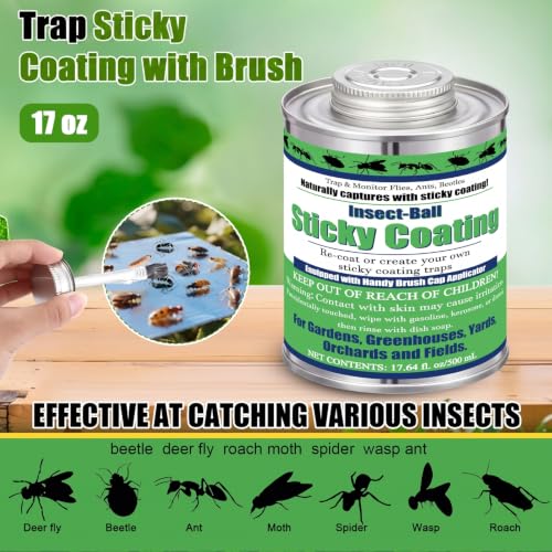 1 Pack Sticky Coating Insect Trap with Brush, Tree Barrier,16 Oz - size: 16 oz