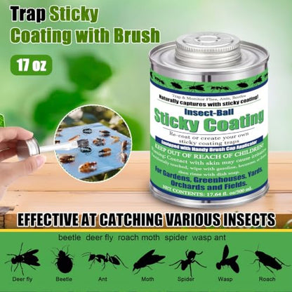 1 Pack Sticky Coating Insect Trap with Brush, Tree Barrier,16 Oz - size: 16 oz