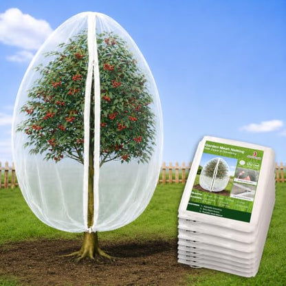 Jevrench 8-Pack 4 x 6 ft Garden Netting Bags with Zipper and Drawstring - size: 4 x 6ft – 8 Pack