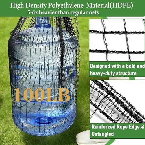 4 x 100ft Deer Fence Netting, Heavy Duty Deer Netting, 55GSM Deer Fence for Garden, Reinforced Edges Anti Bird Netting Mesh for Fruit Trees Vegetable, Raised Bed(55GSM, 4 x100ft) - size: 4 X 100ft
