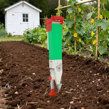 Manual Seeder, Adjustable Handheld Seeding Machine with Seed Trays in Various Sizes & Adjustable Depth and Height for Garden Home Vegetable Fertilizer Spreader