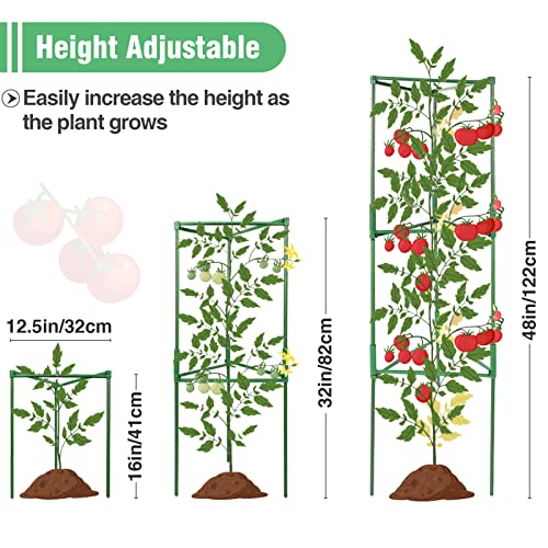 ANPHSIN Sturdy Triangle Tomato Cage with Movable 10 Gal Grow Bags, 3 Sets - style: 10 gallons