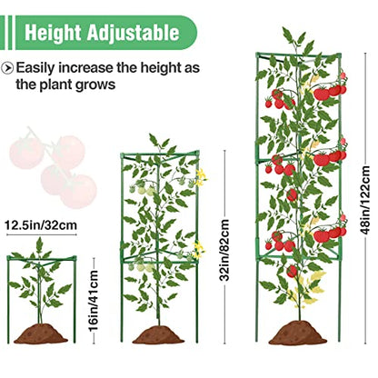 ANPHSIN Sturdy Triangle Tomato Cage with Movable 10 Gal Grow Bags, 3 Sets - style: 10 gallons