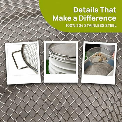 304 Stainless Steel Soil Sifter for 5 Gallon Bucket 1/8" Mesh Garden Sieve - size: 1/8 in (3 Mesh)