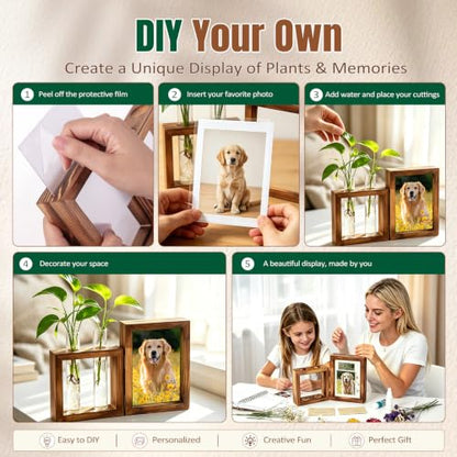 Plant Propagation Station with Wooden Picture Frame, Desktop Home Decor