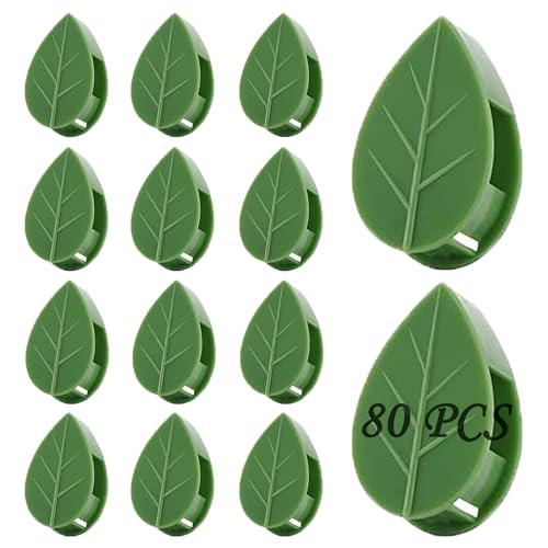 Plant Climbing Wall Fixture Clips, 80Pcs Self-Adhesive Wall Clips Fixer Hooks for Vines, Traction Support Holder, Invisible Leaf Clips for Wall Climbing Plants Indoor Outdoor Decor - color: 80Pcs Leaf