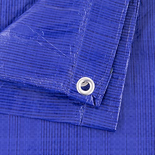 Kotap TRA-0507 Waterproof All-Purpose Multi-Use Protection/Coverage 5-mil Poly Tarp, Cut Size: 5 x 7'/Finished Size: 4' 6" X 6' 6", Blue - color: Blue, size: 5 x 7 Ft.