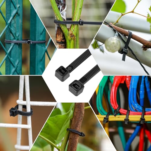 Zip Ties Heavy Duty 12 inch，V-Shaped Toothed Double Sided With 120 LBS Tensile Strength Cable Ties ，Extra Large Wire Ties Adjustable Nylon Tie Wraps for Indoor Outdoor Patented Design（100 Pack Black） - size: 12 Inch V Shaped 100 Pack （120 Lbs ）