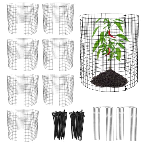 24 PCS Round Plant Protector from Animals, 8 Pack 12'' x 12'' Metal Plant Cages，24Pcs Metal Mesh to Keep Animals Out, Garden Protection Bunny Barricades, Wire Plant Protectors for Rabbits Chicken Duck - size: 24 Pcs Metal Mesh