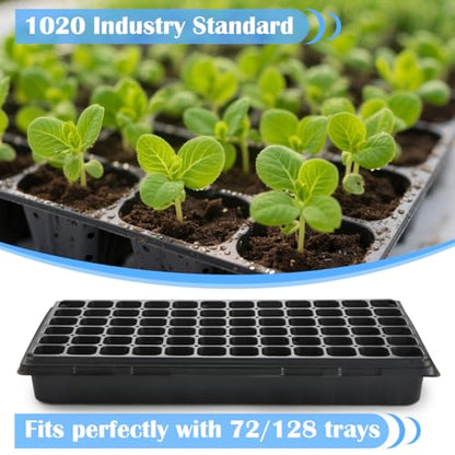 10-Pack Heavy-Duty 1020 Seed Trays No Holes, Thick Plastic Plant Flats - color: Black, size: 10-Pack No-Hole 1020 Trays