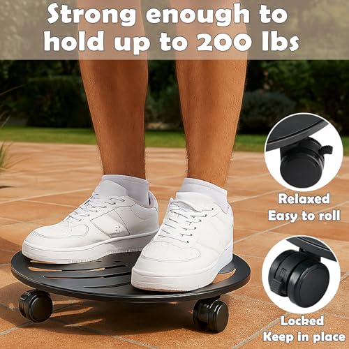 2-Pack 13.5" Round Metal Plant Caddy with Wheels Heavy-Duty Large Rolling Plant Stand Indoor Outdoor Wheeled Planter Dolly Cart Coaster Flower Pot Mover Roller Base, Garden Trolley - size: 13.5 in