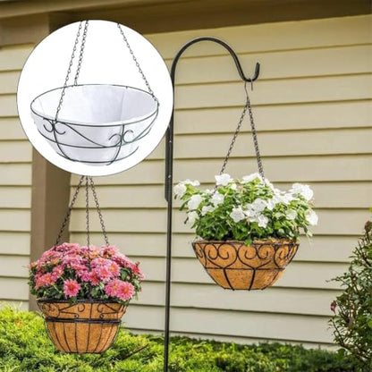 BENECREAT 8Pcs Self Watering Hanging Basket Liner, 11.8inch Non Woven Water Storing Liners, Round Water Absorbing Mat for Coco Liners Plant Pot - size: 11.8Inch