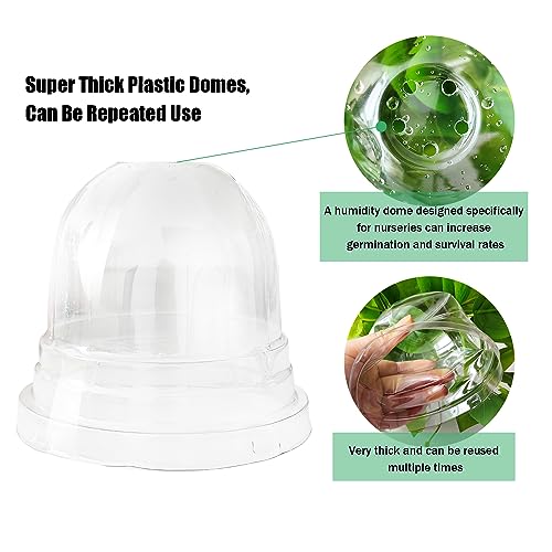 RooTrimmer Plant Nursery Pots with Humidity Domes, 25 Sets 4 Inch Soft Nursery Pots Quality Ones (25 Red Pots + 25 Clear Lids), Seeds Starter Pots Small Planter Containers - color: Red Pots With Domes-25p, size: 4Inch