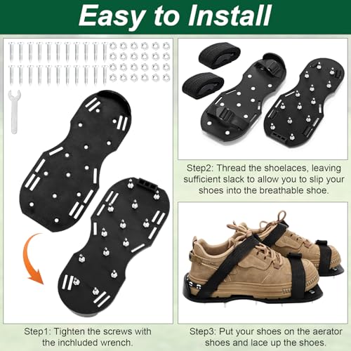 10 Pair Epoxy Floor Spiked Shoes with 3/4 Inch Short Spike Concrete Spiked Universal Size 7-12 Epoxy Concrete Floor Shoes for Flooring Garage Cement Ground Garden Lawn, Black