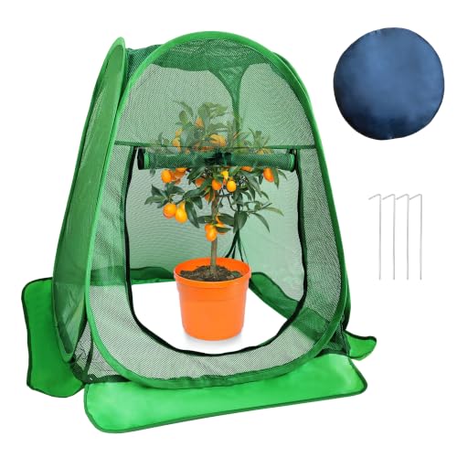 Pop Up Plant Netting Cover 28×28×32” Shade Mesh with Zipper Door Shade Top - size: 70*70*80 1PCS