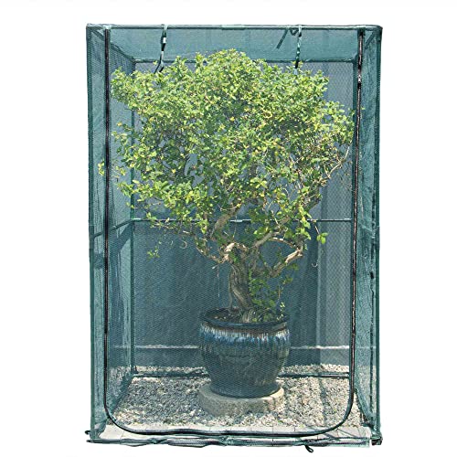 Portable 4'x4' Large 6FT Tall Plant Netting Cover Crop Cages Pest Guard Cover for Vegetables and Fruits Plant Durable Gardening Net with 4 Stakes - style: 49*49*72.8inches Square Net