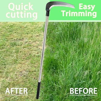 Harvesting Weeding Sickle, High-Carbon Steel Adjustable Long-Handled Lightweight Sickle for Weeding Farm Harvesting Clearing Vines Yard Gardening Pruning