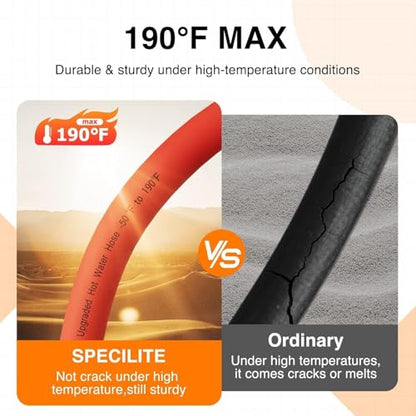 SPECILITE 5/8" x 20FT Female to Female Hot/Cold Leader Garden Water Hose - size: 20FT 5/8" ID Female to Female