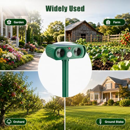 2026 Solar Ultrasonic Animal Repellent Outdoor with Motion Sensor, 4-Pack