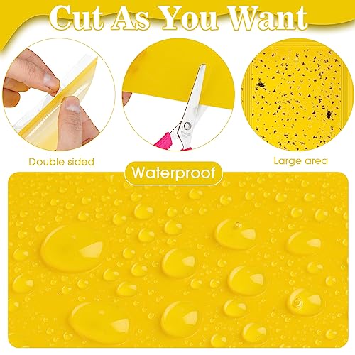 Qualirey 220 Pcs 7.9 x 4 Inch Yellow Sticky Traps for Plant Gnats Dual Sided Fruit Fly Sticky Traps for Indoors Outdoors with Twist Ties & Plastic Holders for Insect, Fungus Gnats, Whiteflies, Aphids - size: 7.9 x 4 Inch