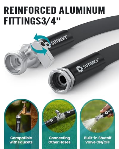50ft Garden Hose with Valve, Ultra Lightweight All-Weather Water Hose, Durable & Flexible, Leak-free Connections, TPU Water Hose, Drinking Water Safe - size: 50ft TPU