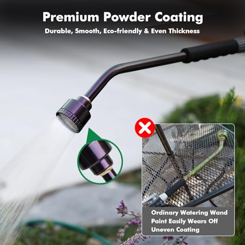 RESTMO 24 Inches Long Watering Wand for Garden Hose, Full Shower Spray Wand - color: Purple