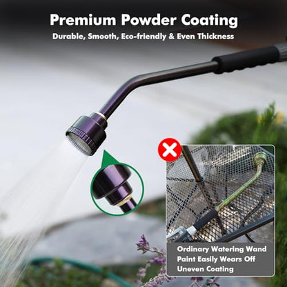 RESTMO 24 Inches Long Watering Wand for Garden Hose, Full Shower Spray Wand - color: Purple