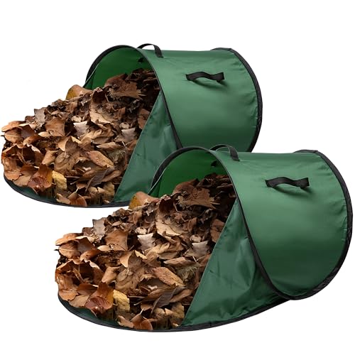 2Pcs Foldable Pop Up Leaf Collector, Miniature Leaves Pickup and Loader Bag - color: 2Pc-28'' x 20''