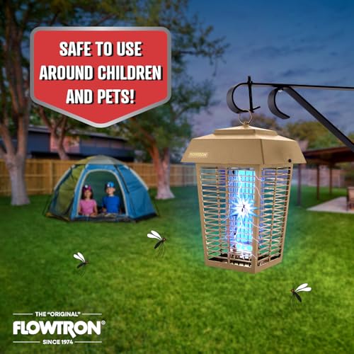 Flowtron Electric Bug Zapper, 1 Acre Outdoor, 40W UV, 5600V Zap, Tan - color: Barley Tan
