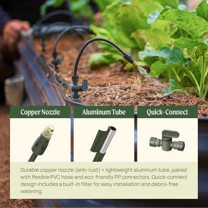 Vego Garden Irrigation Kit - Drip Irrigation System for Raised Garden Beds, Efficient Watering Solution for Vegetables, Flowers, and Plants, Easy DIY Installation (Large) - size: Large