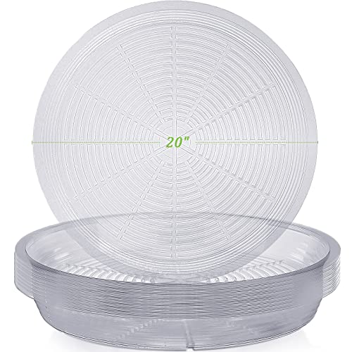 Shellwei 18 Pack 20 Inch Plastic Plant Saucers Extra Large Clear Flower Pot Drip Trays Plants Drip Tray Plant Drainage Tray Plants Saucer Trays for Indoors Outdoors - size: 20 Inch