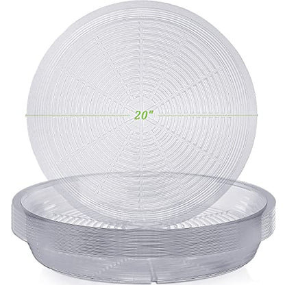 Shellwei 18 Pack 20 Inch Plastic Plant Saucers Extra Large Clear Flower Pot Drip Trays Plants Drip Tray Plant Drainage Tray Plants Saucer Trays for Indoors Outdoors - size: 20 Inch