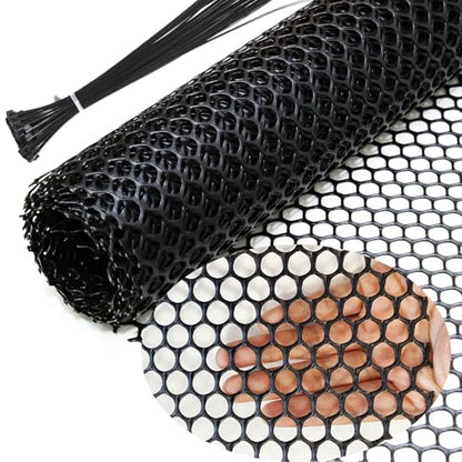 Upgraded Heavy Duty Plastic Chicken Wire Black Zip Ties Poultry Fence - color: Black