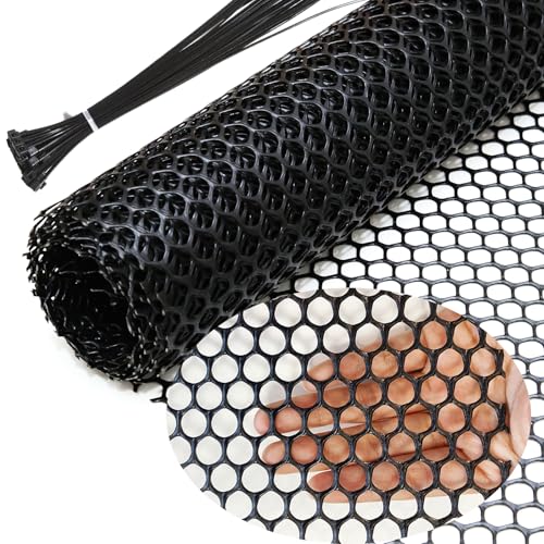 Upgraded Heavy Duty Plastic Chicken Wire Black Zip Ties Poultry Fence - color: Black
