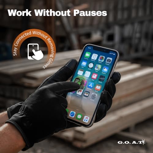 Grip Pro Washable Touch Screen Utility Gloves - color: Black, size: X-Large