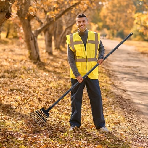 Small Rake for Leaves, 11 Tines Narrow Garden Rake, 60'' Long Handle Small Rakes for Dog Poop, Lawns, Flower Beds, Mulch, Shrub - style: 11 Tines Rake