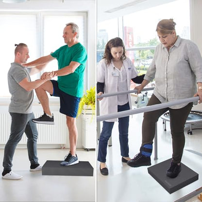 Balance Pad 15.8 * 13.2 * 2 inch,Large Balance Pad for Physical Therapy,Foam Balance Board for Rehabilitation Stability Workout Knee and Ankle Exercise Strength Training - color: Black-L(15.8*13.2*2")