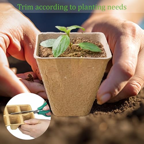 10 Packs Peat Pots, 120Pcs Seed Starter Tray Kit with 120Pcs Plant Labels, Biodegradable Seed Starter Pots, Germination Kit for Garden Plant Nursery - size: Small
