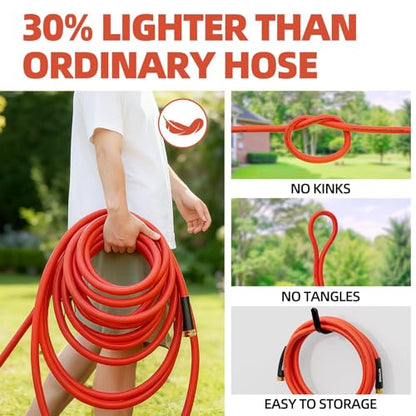 SPECILITE 5/8" x 15FT Hot/Cold Short Leader Garden Water Hose, -50℉-190℉ - size: 15FT 5/8" ID Male to Female