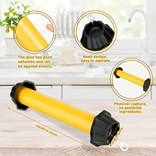 Qualirey 12 Pcs Sticky Fly Trap Stick with Hook, Stylish-3, Yellow - color: Yellow, size: Stylish-3