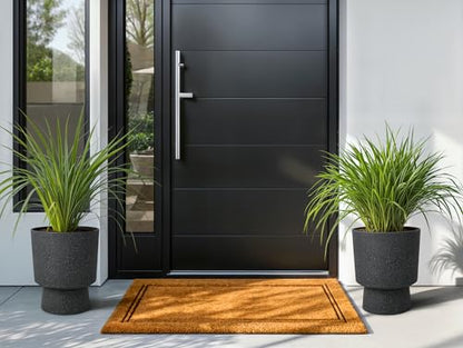 Autodaya 16.8" Urn-Style Planters Set of 2, Black Terrazzo Pedestal - color: 16.8"h-black Terrazzo