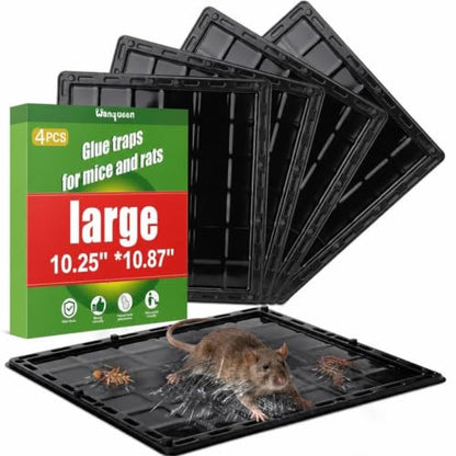4 Pack Glue Traps for Mice 10.25" *10.87" Sticky Mouse Rats Traps for Home - size: 4Pack