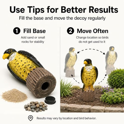 GiftExpress 13.5" Scarecrow Eagle Falcon Hawk Decoy, Pest Repellent, Bird Control, Bird Deterrent, Garden Protectors, Repeller, Eagle Garden Décor