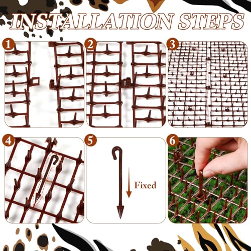 Zopeal 6.5ft Cat Deterrent Mat, Soft Spikes, Indoor Outdoor Pet Repellent - color: Dark Brown, style: 79 x 12 Inch