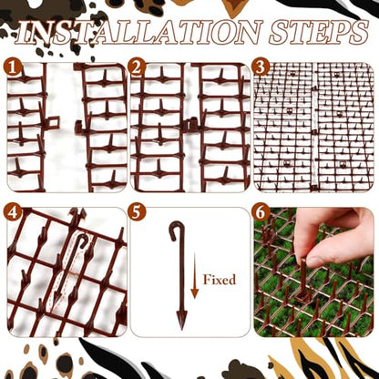 Zopeal 6.5ft Cat Deterrent Mat, Soft Spikes, Indoor Outdoor Pet Repellent - color: Dark Brown, style: 79 x 12 Inch