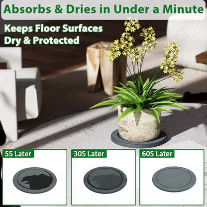 Diatomaceous Earth Plant Saucer, Round Pot Saucers, 2 Pcs 10 Inch - color: 2pcs Grey Medium