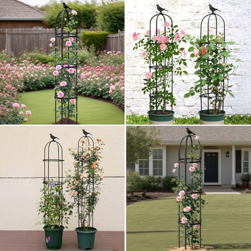 1 Pcs 6.2FT Garden Obelisk Trellis Climbing Plant Support - size: 6.2FT(1Pcs)