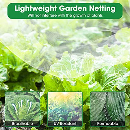 Unves Garden Netting, 10' x 50' Ultra Fine Mesh Bird Netting for Garden - size: 10 x 50 Ft x 1 pc